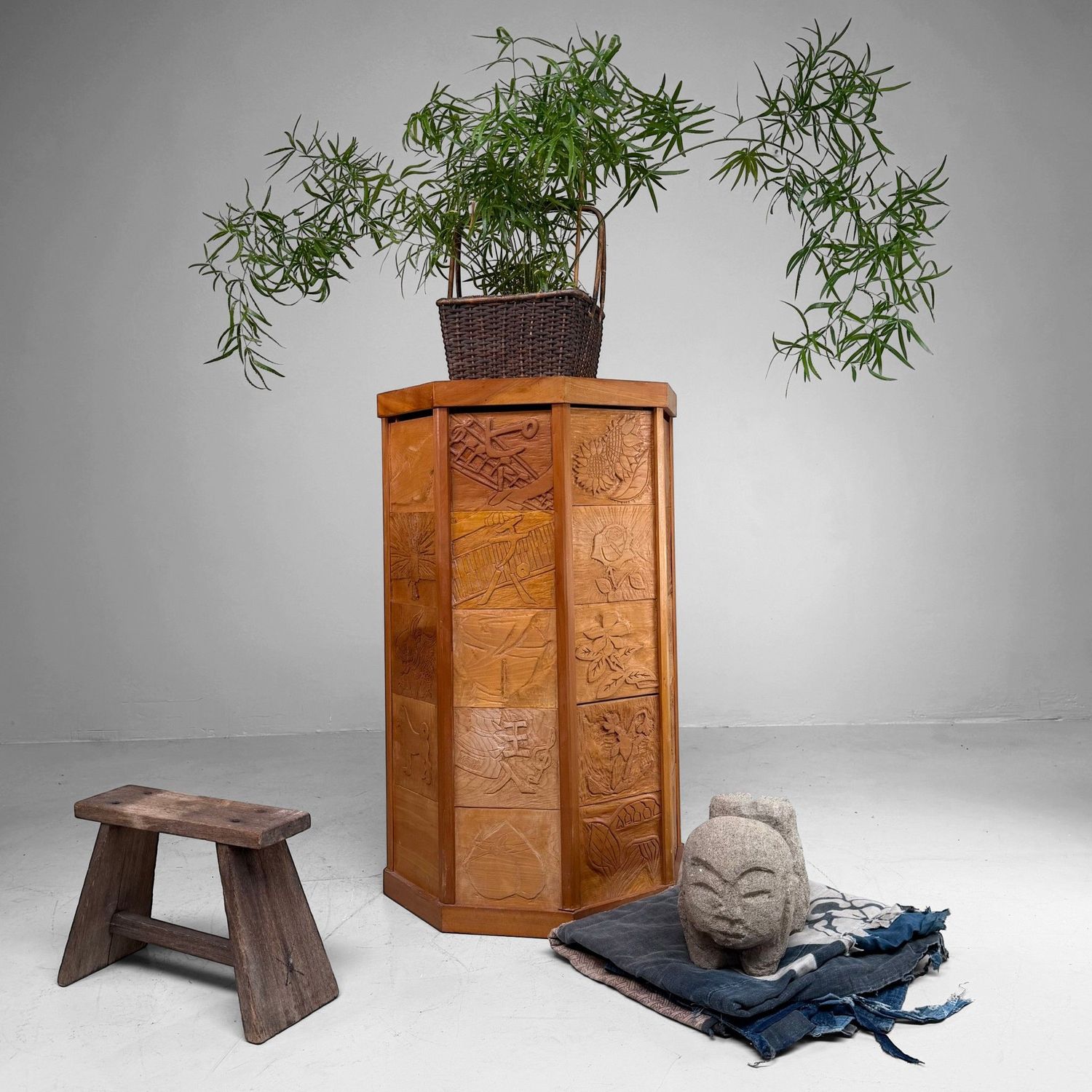 Japanese Wooden Kadai / Display Stand / Plant Stand, 1990s