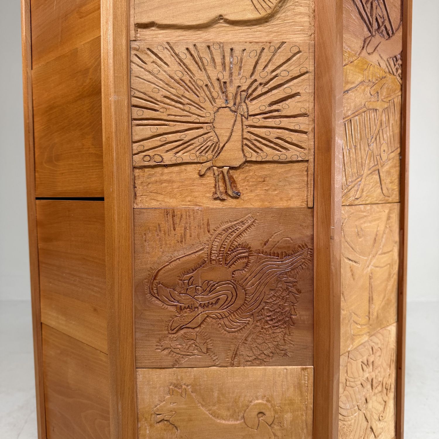 Japanse Houten Kadai / Displayzuil, Plantenstand, 1990s