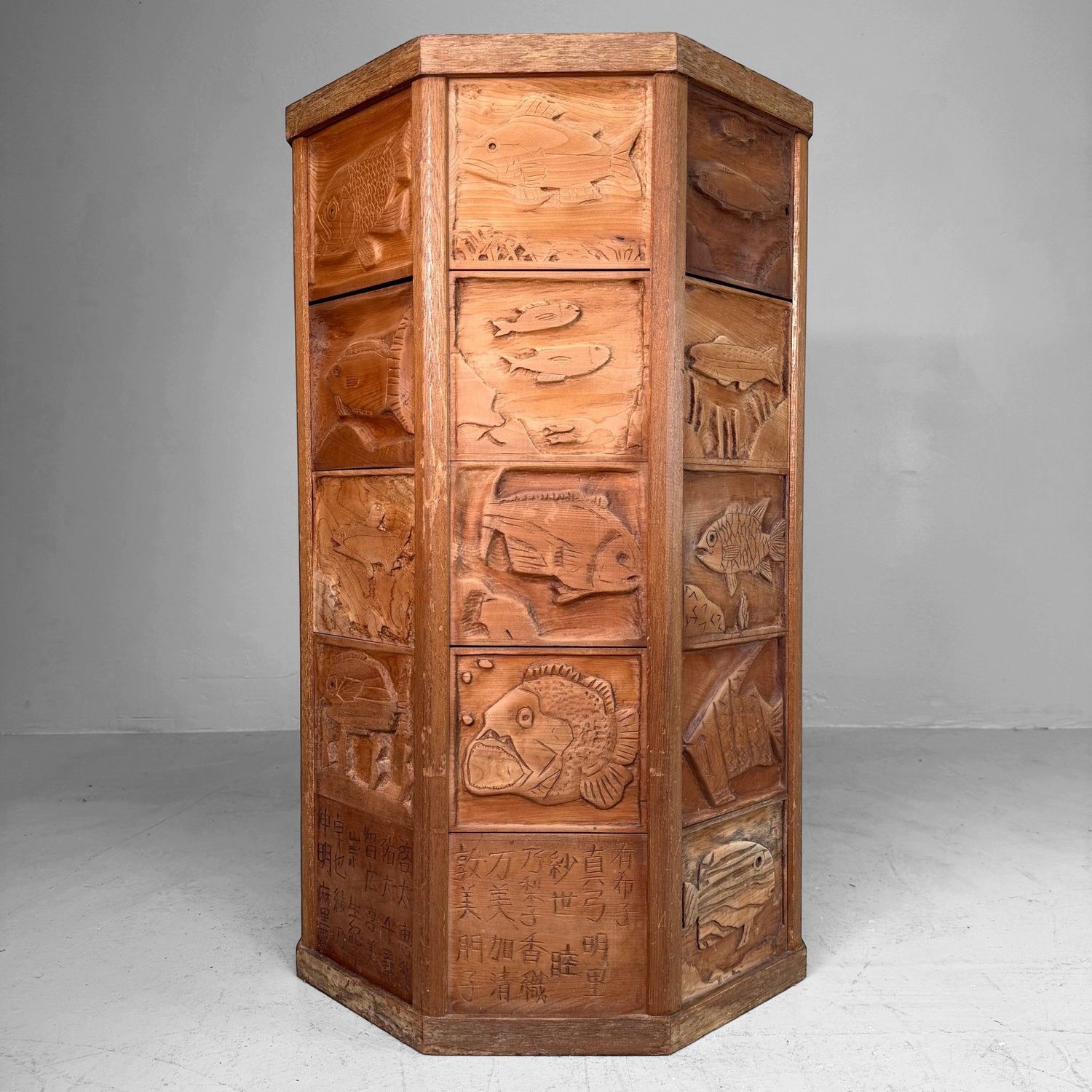 Japanse Houten Kadai / Displayzuil, Plantstand, 1996