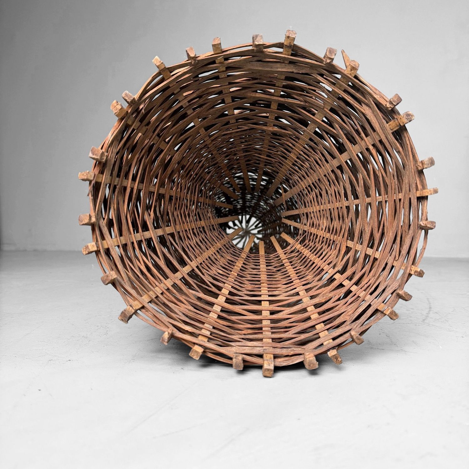 Oude Japanse Visfuik / Decoratief Bamboe Object, 1960s