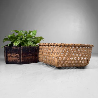 Vintage Japanse Bamboe Oogstmand / Zaru, 1960s–1970s