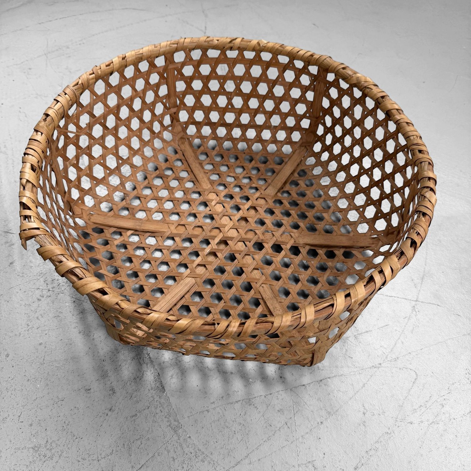 Vintage Japanse Bamboe Oogstmand / Zaru, 1960s–1970s