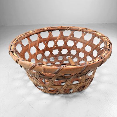 Old Japanese Bamboo Harvest Basket / Zaru, ca. 1950–1960 Old Japanese Bamboo Harvest Basket / Zaru, ca. 1950–1960