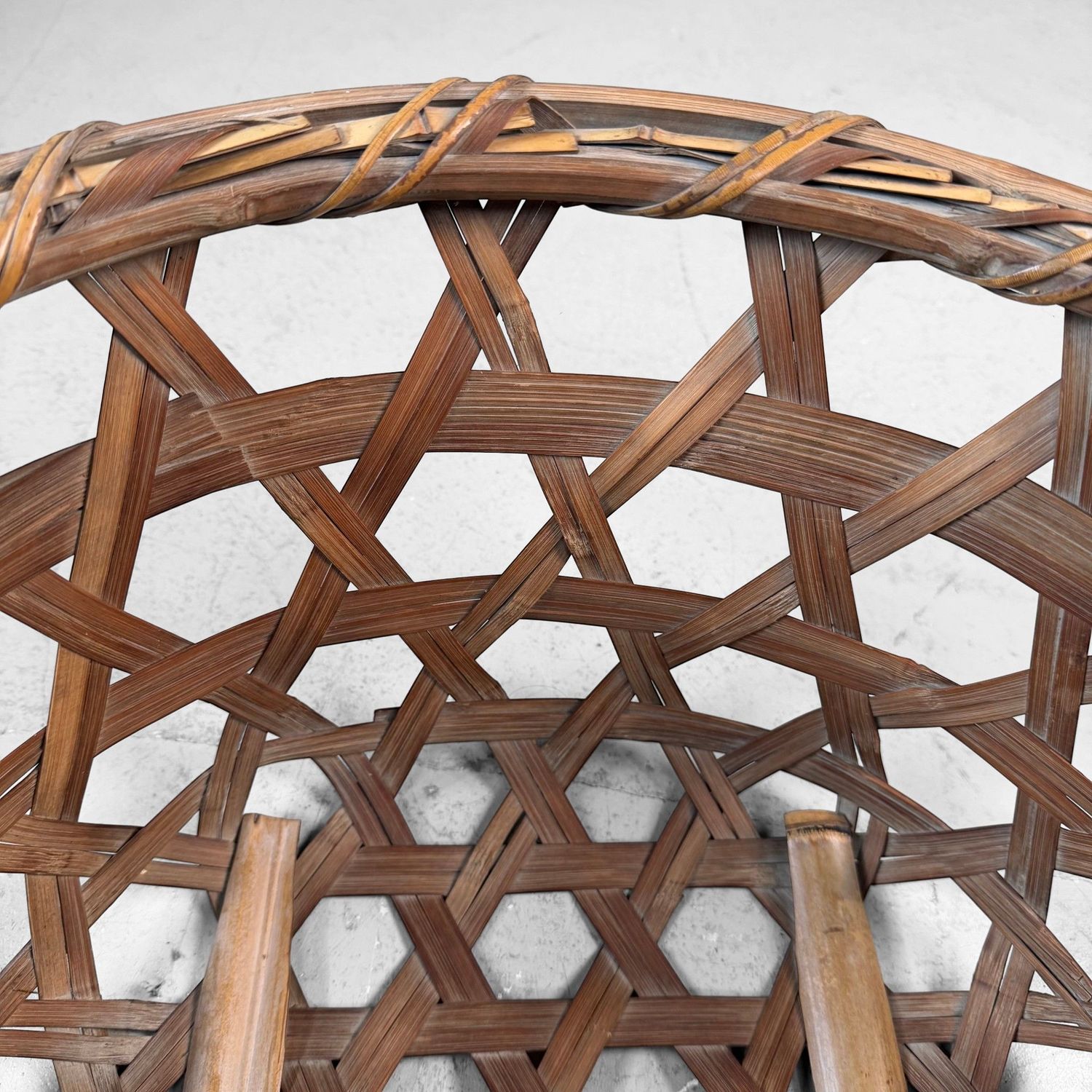 Oude Japanse Bamboe Oogstmand / Zaru, ca. 1950–1960