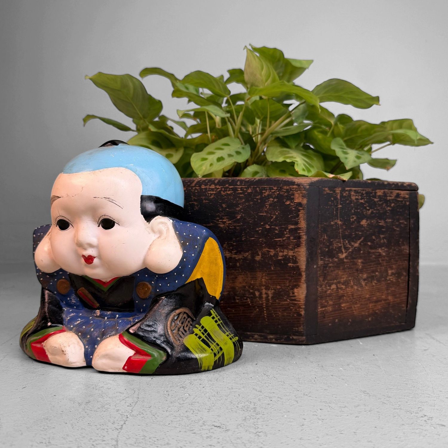 Vintage Japanese Fukusuke Money Box, Coin Bank, 1960s Vintage Japanese Fukusuke Money Box, Coin Bank, 1960s