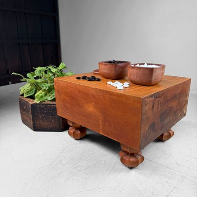 Complete Japanese Go Set / Wooden Goban with Stones, 1960s–1970s