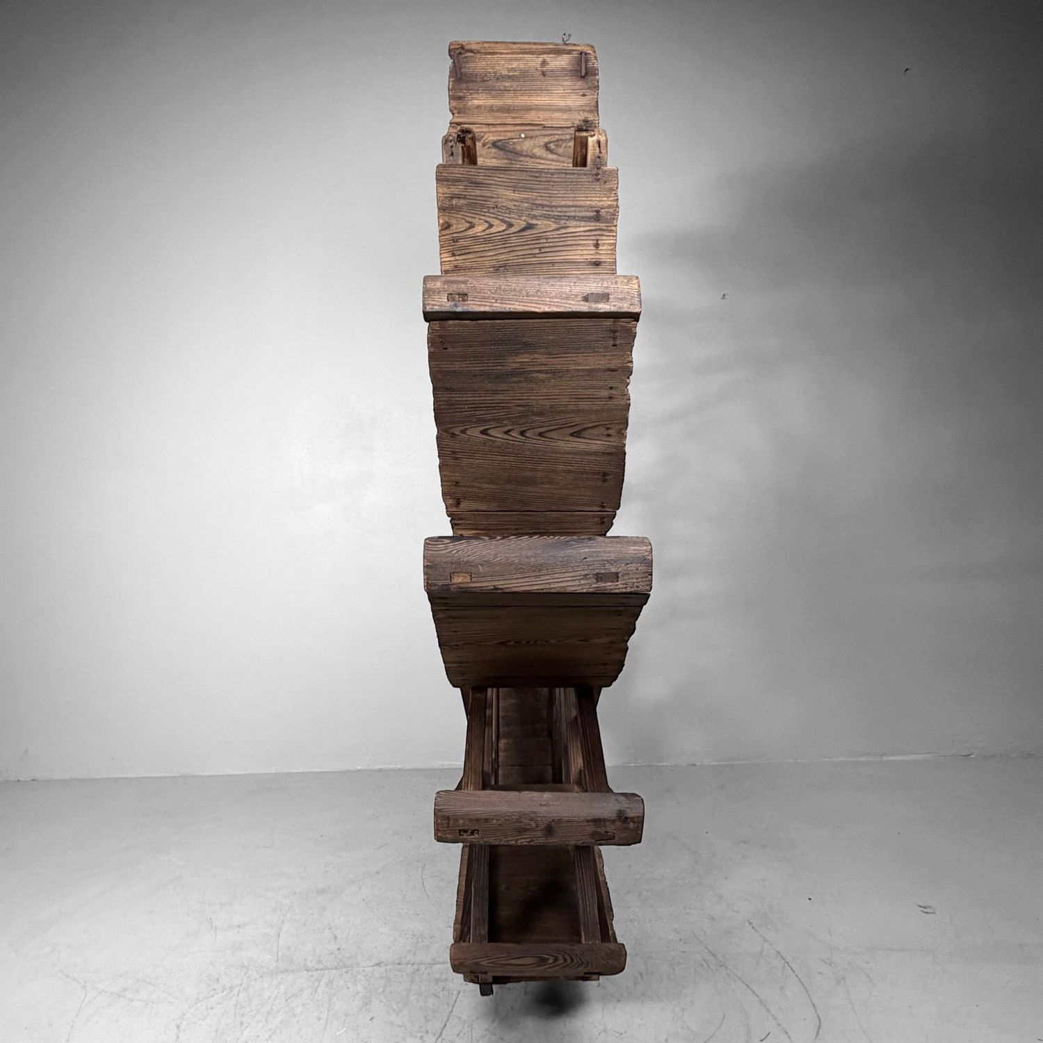 Large Japanese Wooden Suisha / Water Wheel Wall Decor, 1900s