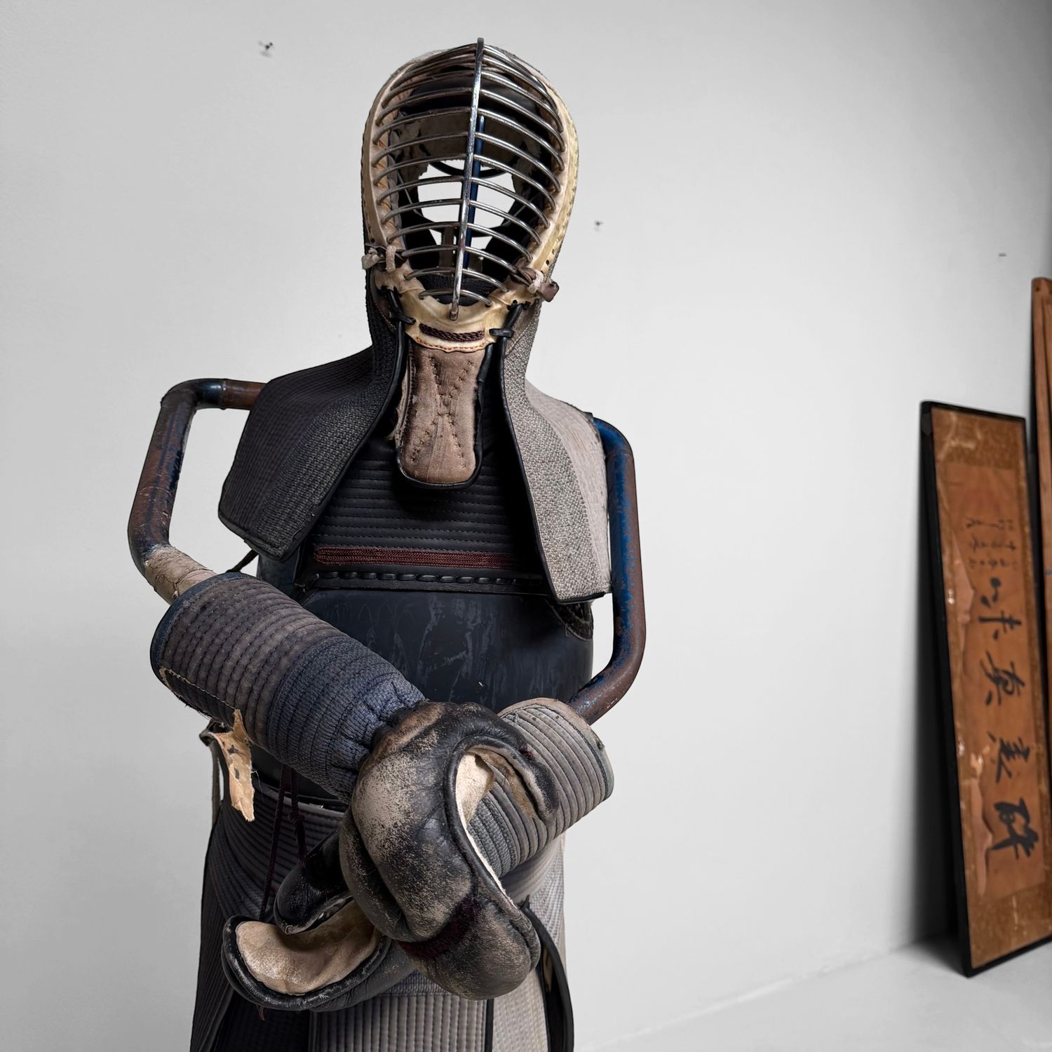 Vintage Japanese Kendo Bōgu with Display Stand, c. 1970–1980