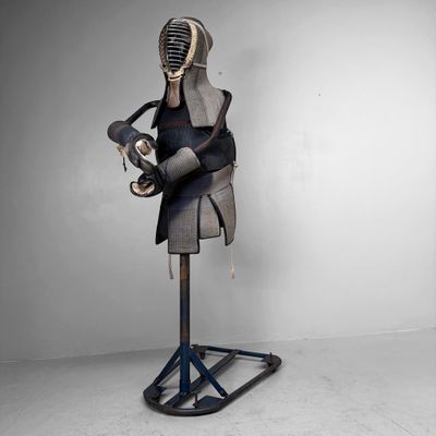 Vintage Japanese Kendo Bōgu with Display Stand, c. 1970–1980