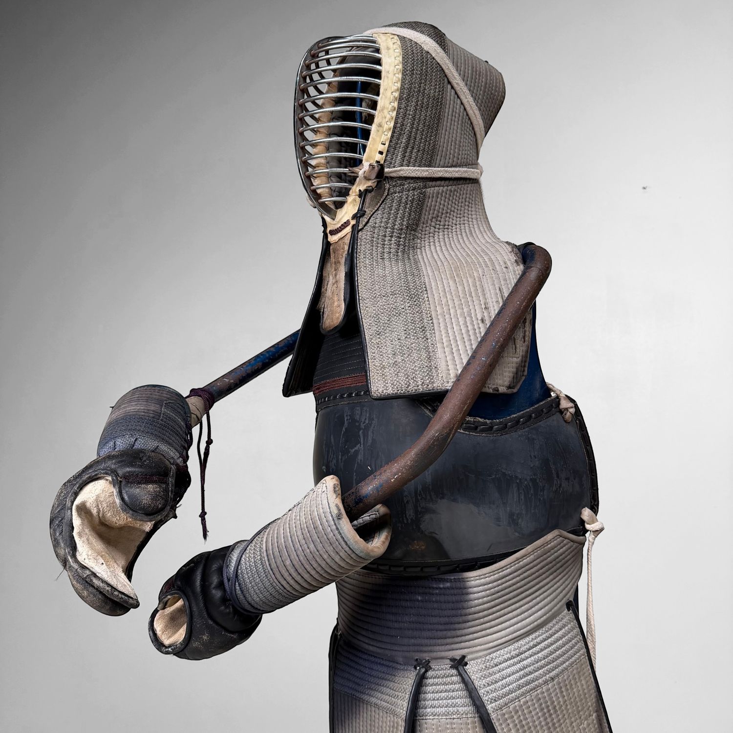 Vintage Japanese Kendo Bōgu with Display Stand, c. 1970–1980