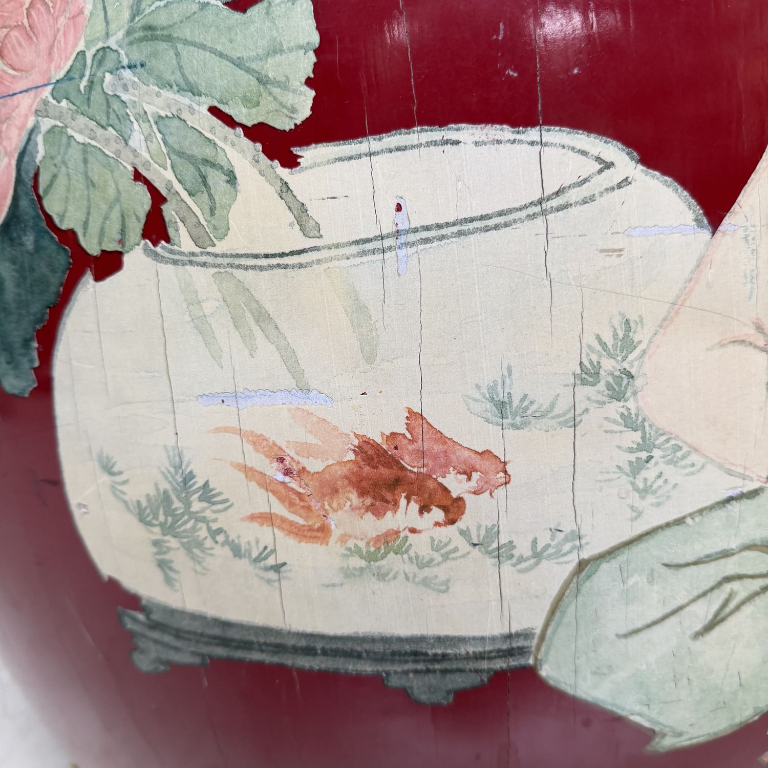 Large Chinese Lacquered Drum, ca. 1970–1980 Large Chinese Lacquered Drum, ca. 1970–1980