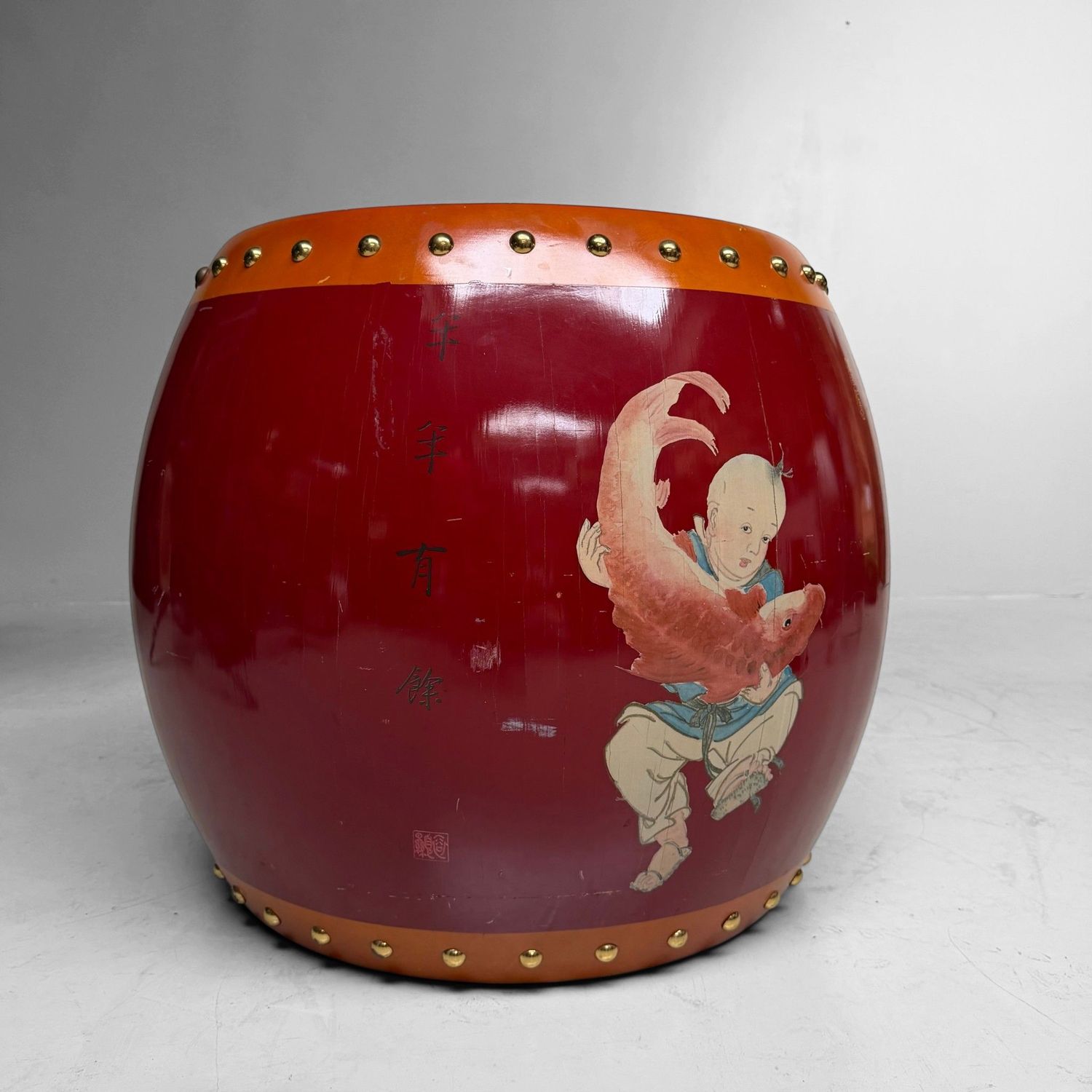 Large Chinese Lacquered Drum, ca. 1970–1980 Large Chinese Lacquered Drum, ca. 1970–1980