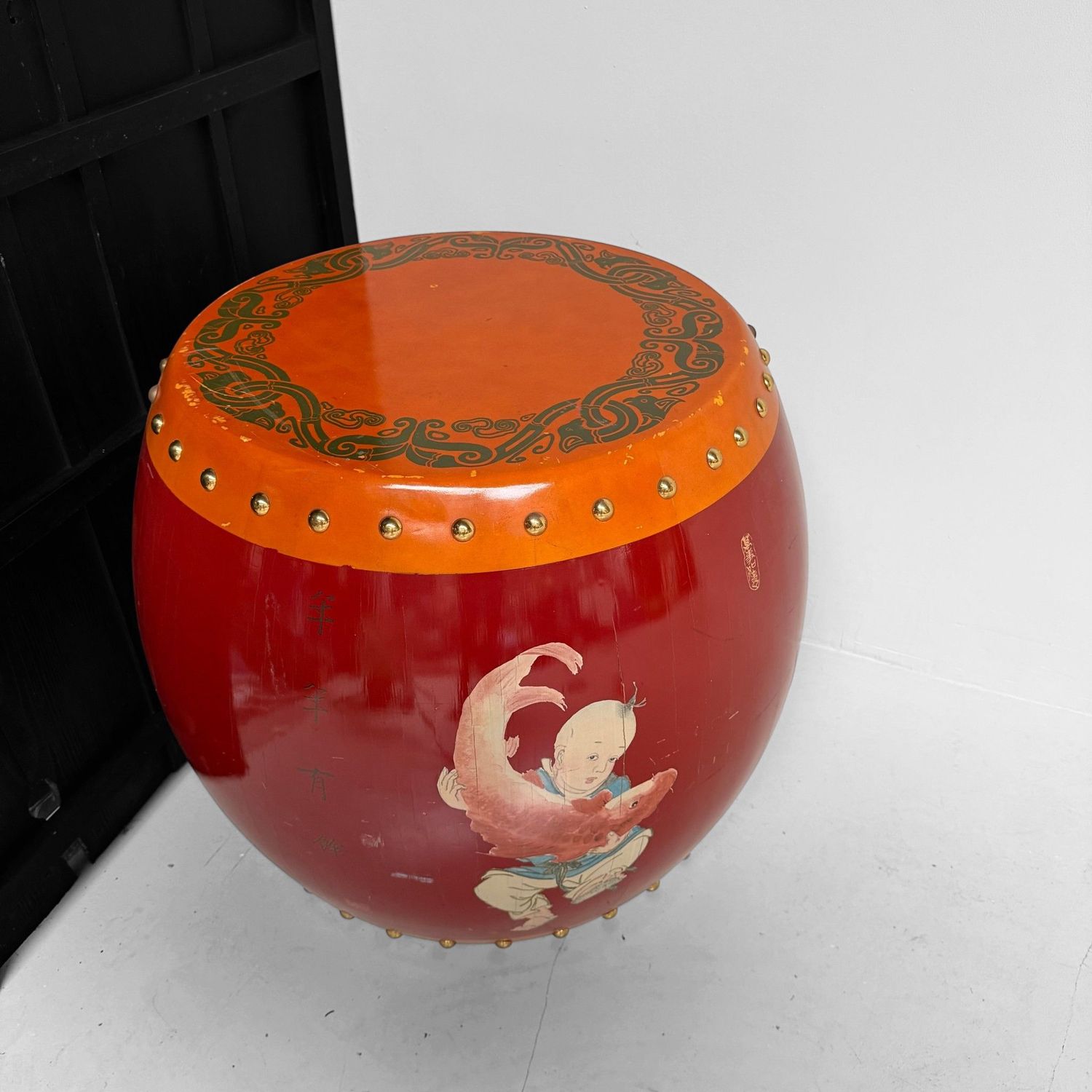 Large Chinese Lacquered Drum, ca. 1970–1980 Large Chinese Lacquered Drum, ca. 1970–1980