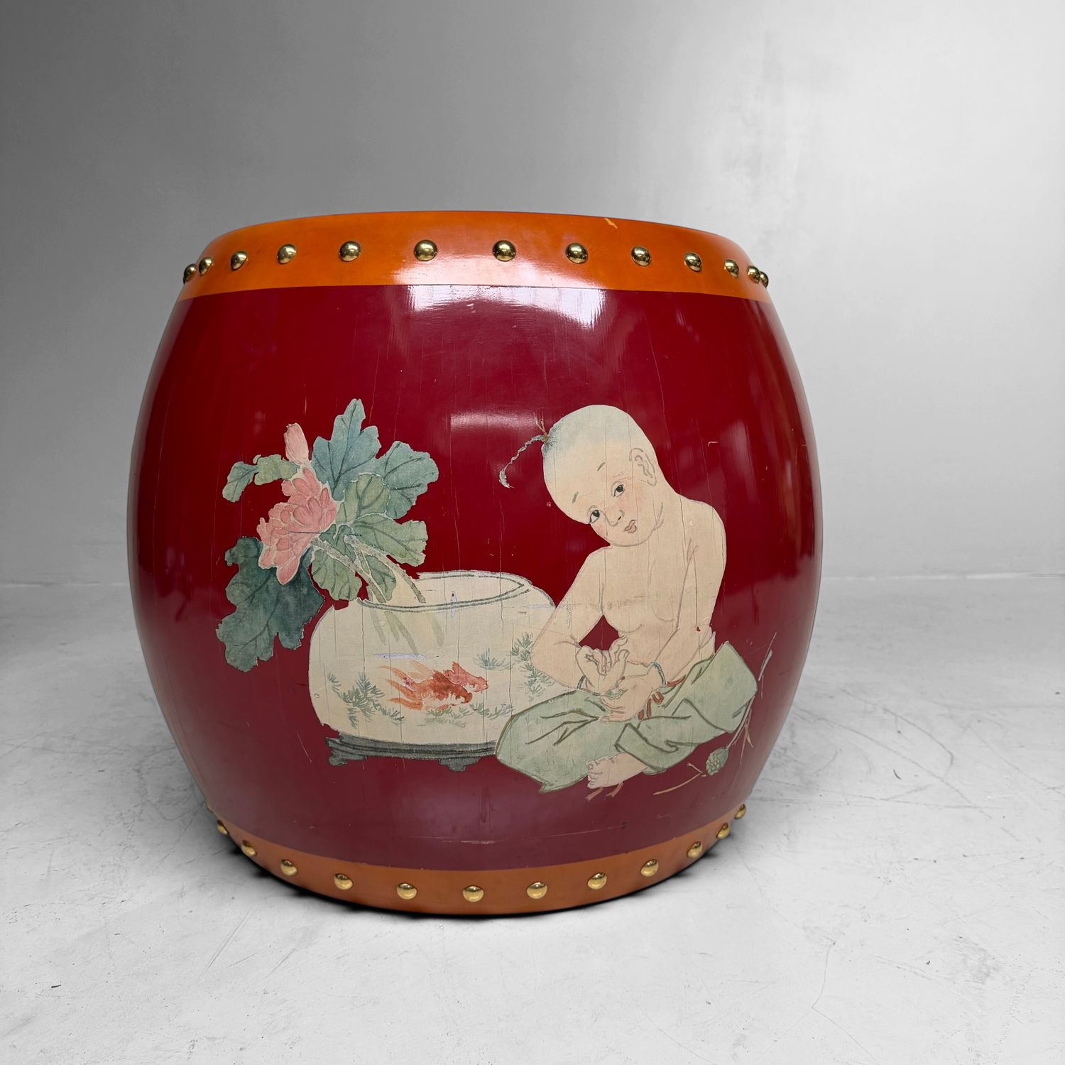 Large Chinese Lacquered Drum, ca. 1970–1980 Large Chinese Lacquered Drum, ca. 1970–1980