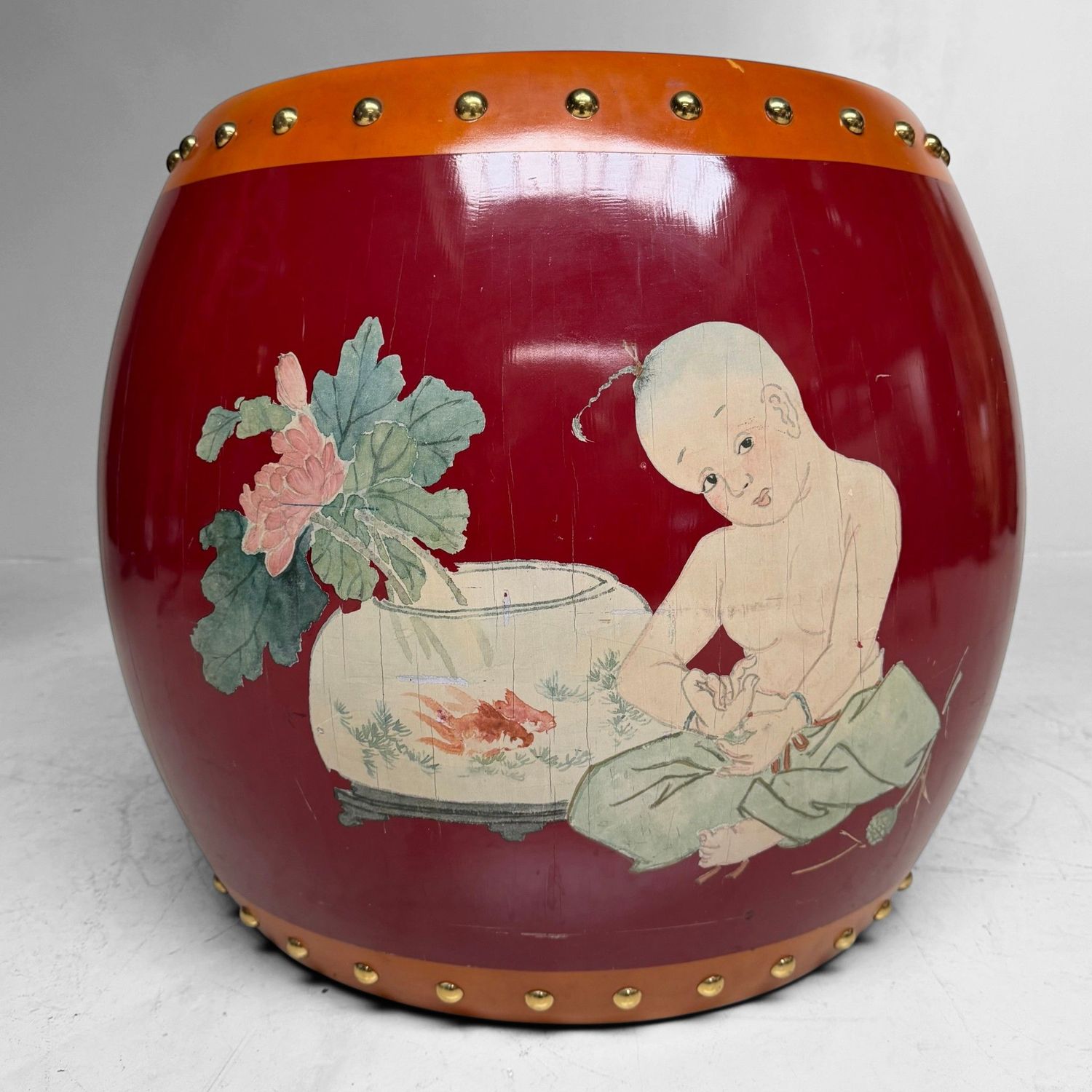 Large Chinese Lacquered Drum, ca. 1970–1980 Large Chinese Lacquered Drum, ca. 1970–1980