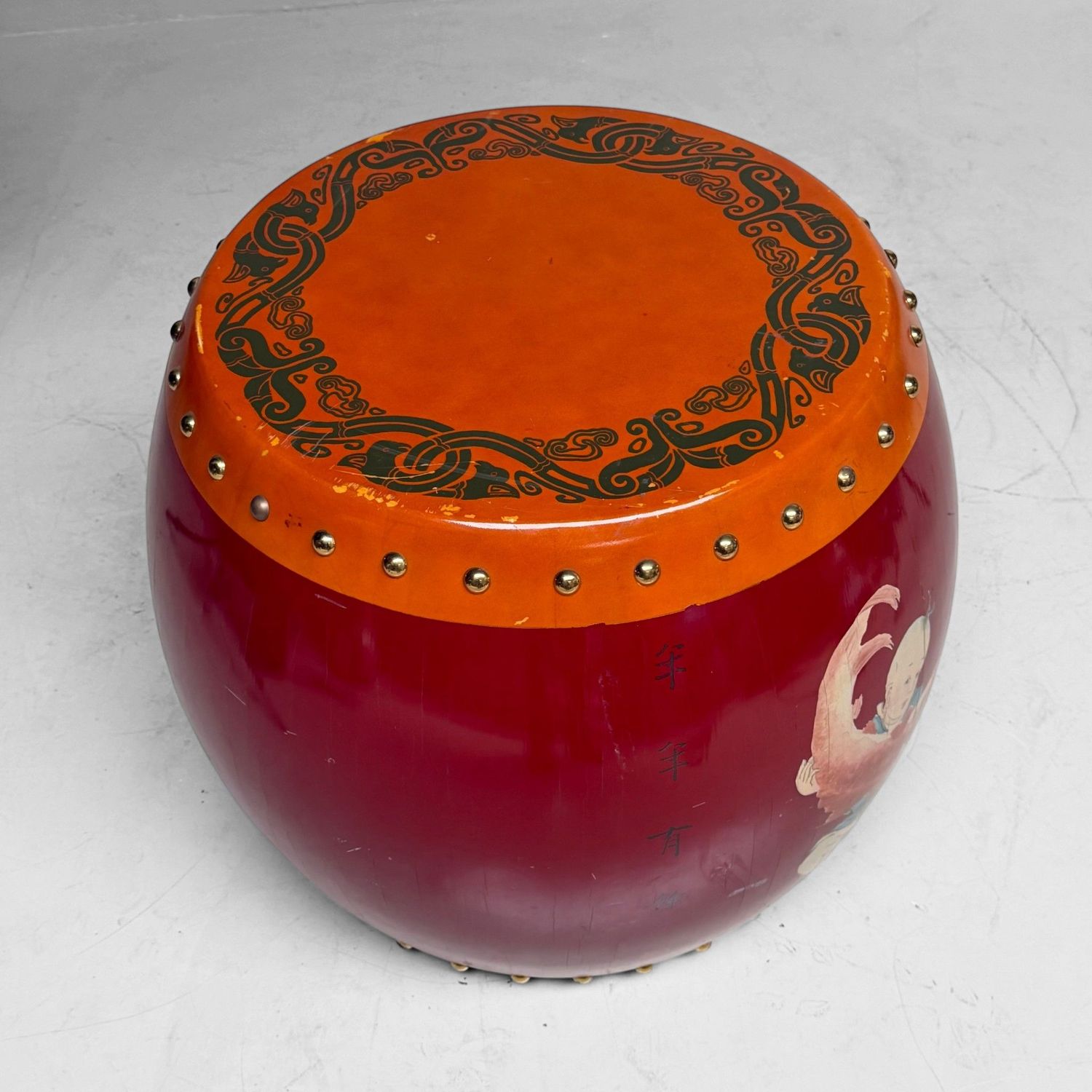 Large Chinese Lacquered Drum, ca. 1970–1980 Large Chinese Lacquered Drum, ca. 1970–1980