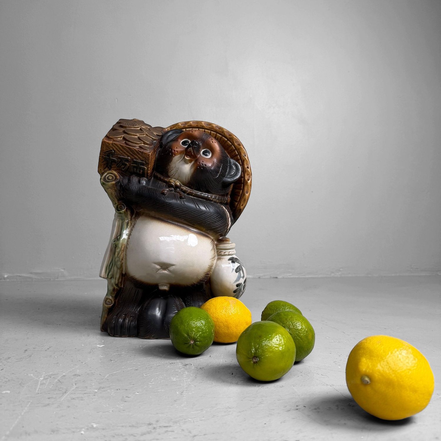 Vintage Japanese Ceramic Tanuki with Money Tablet, 1960s–1970s
