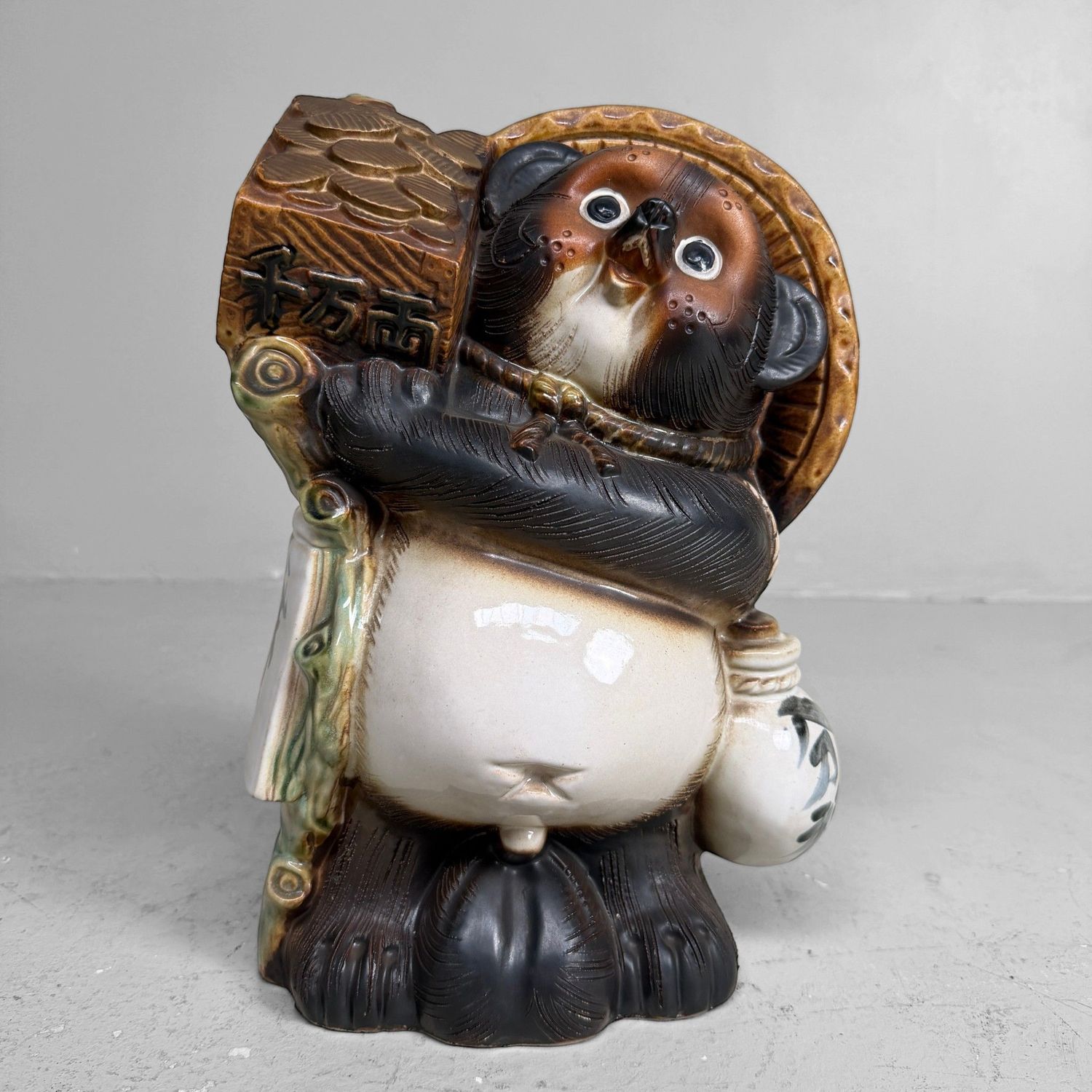 Vintage Japanese Ceramic Tanuki with Money Tablet, 1960s–1970s