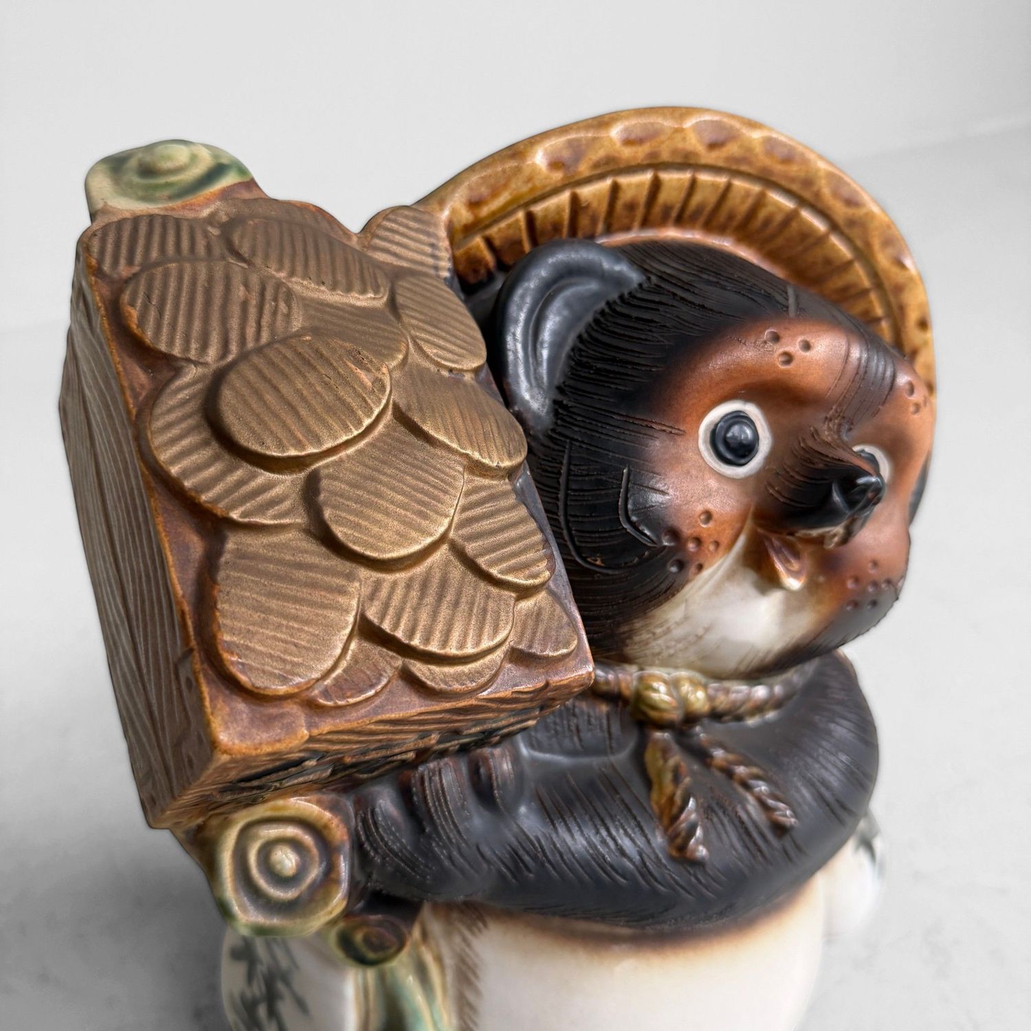 Vintage Japanese Ceramic Tanuki with Money Tablet, 1960s–1970s