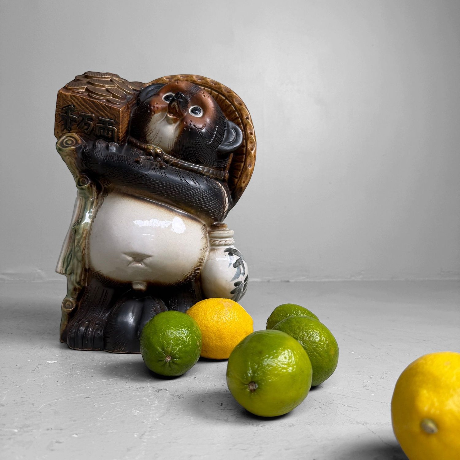 Vintage Japanese Ceramic Tanuki with Money Tablet, 1960s–1970s
