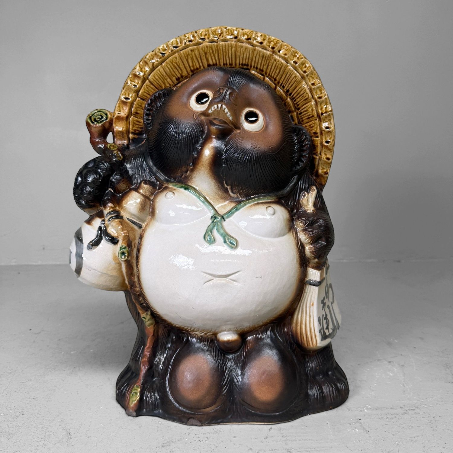 Large Japanese Ceramic Tanuki, 1960s–1970s