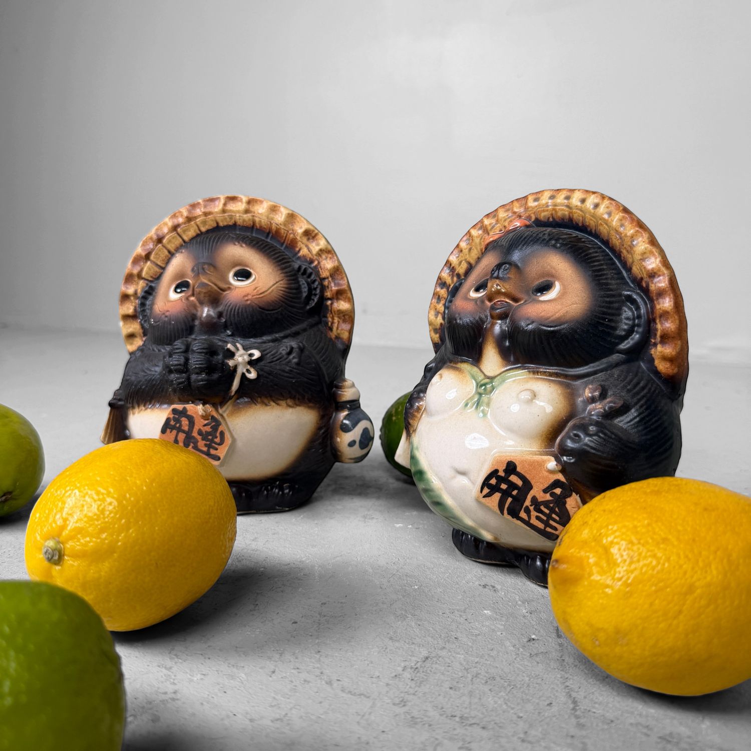 Set van Twee Vintage Japanse Keramische Tanuki, 1970s