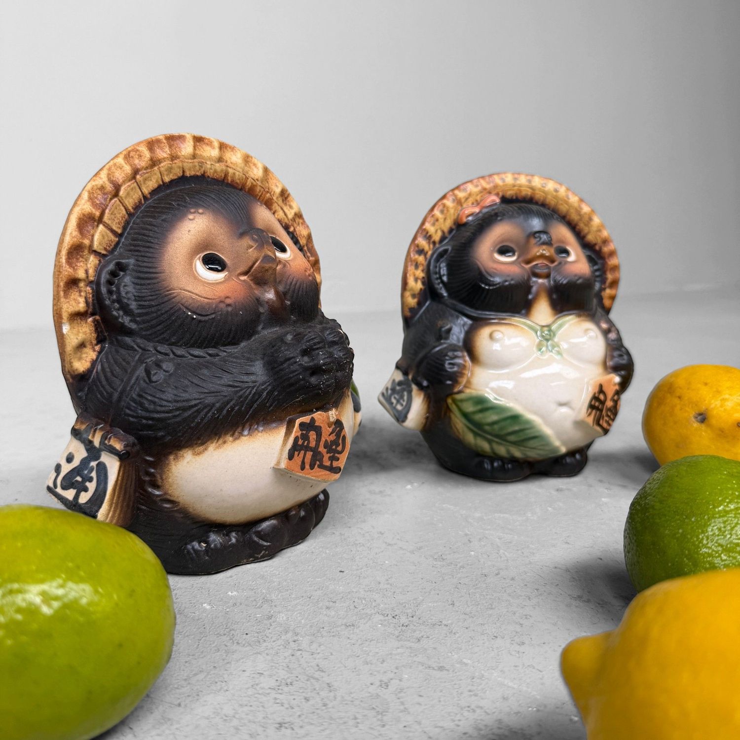 Set van Twee Vintage Japanse Keramische Tanuki, 1970s