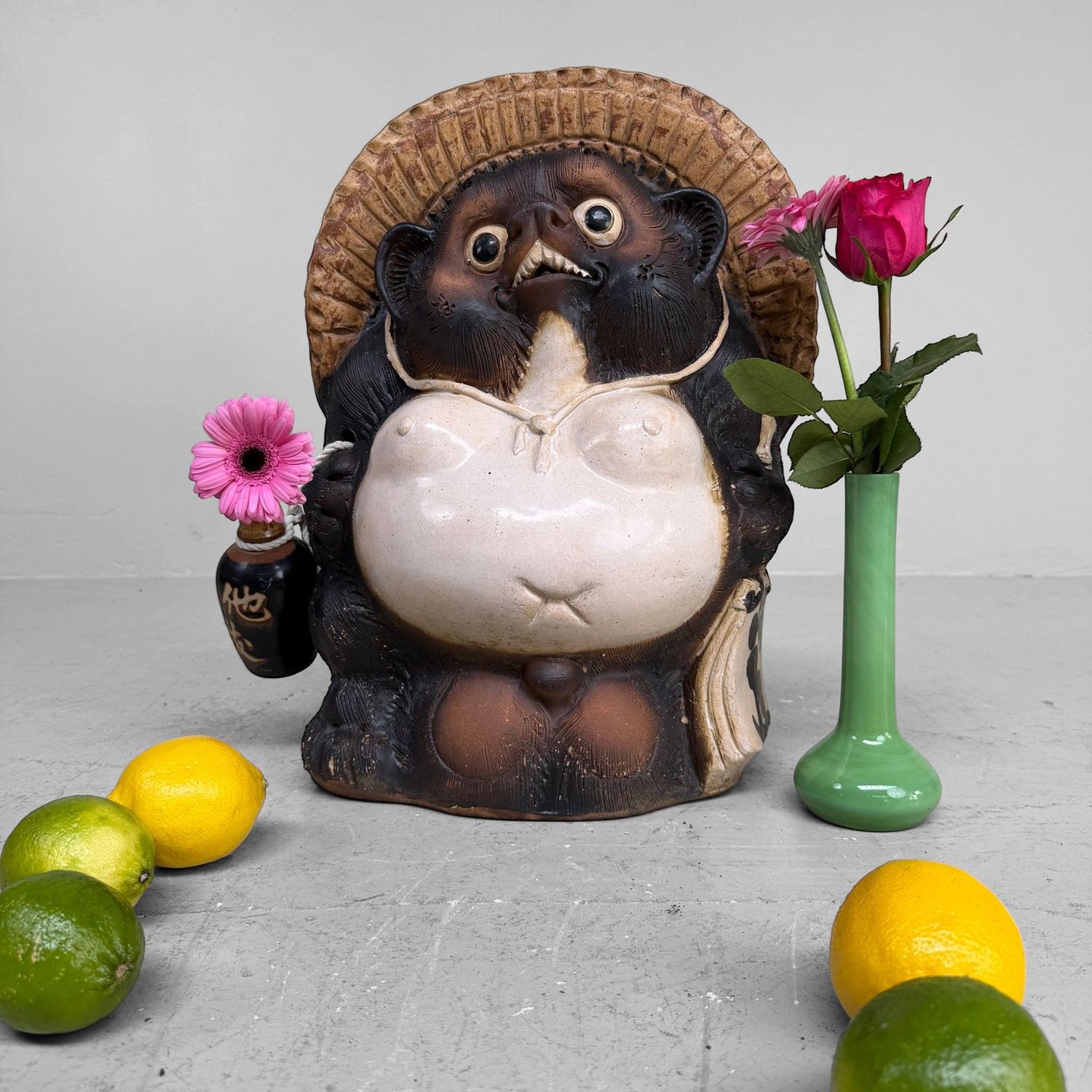 Large Decorative Tanuki, Shigaraki Earthenware, 1980s, Japan