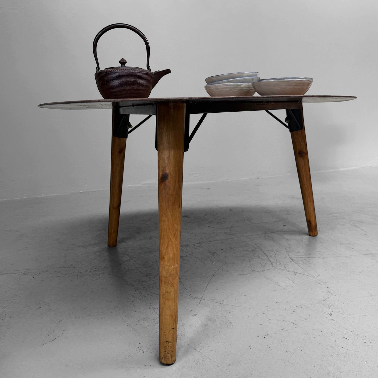 Vintage oude houten koffietafel