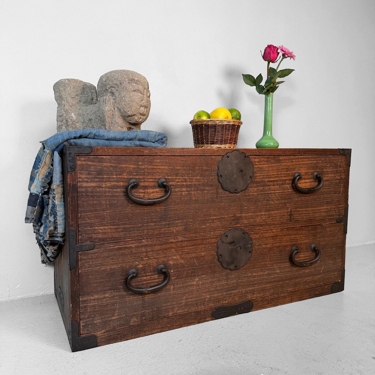 Antique Japanese Tansu Chest, Storage Cabinet, 1910s