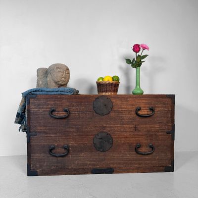 Antique Japanese Tansu Chest, Storage Cabinet, 1910s