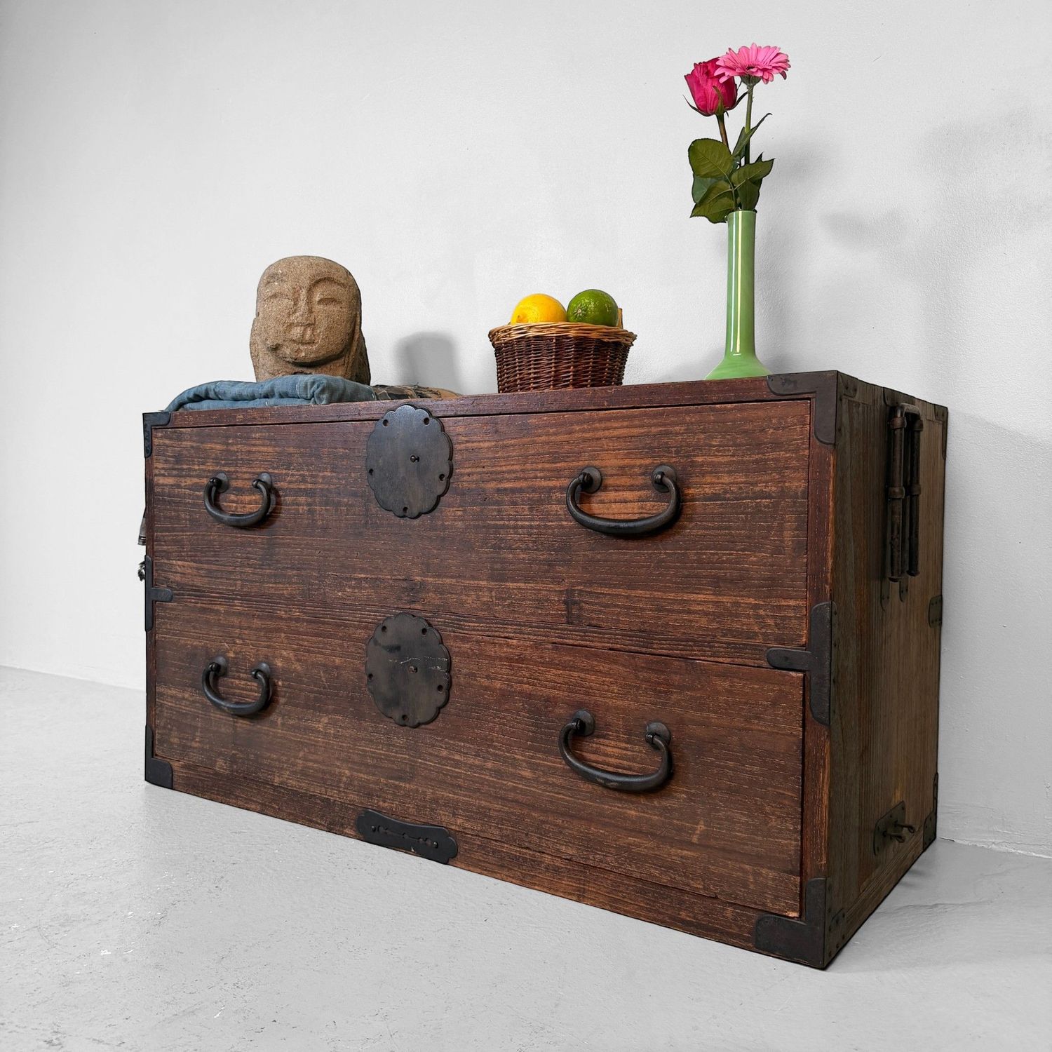 Antique Japanese Tansu Chest, Storage Cabinet, 1910s
