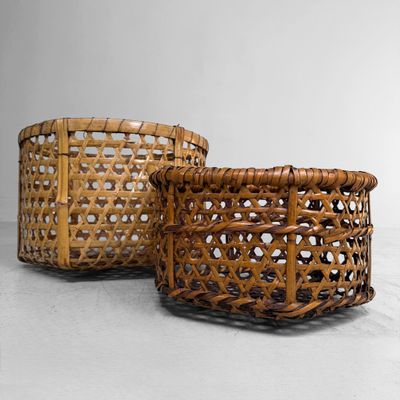 Set van 2 Japanse Bamboe Manden, 1950s