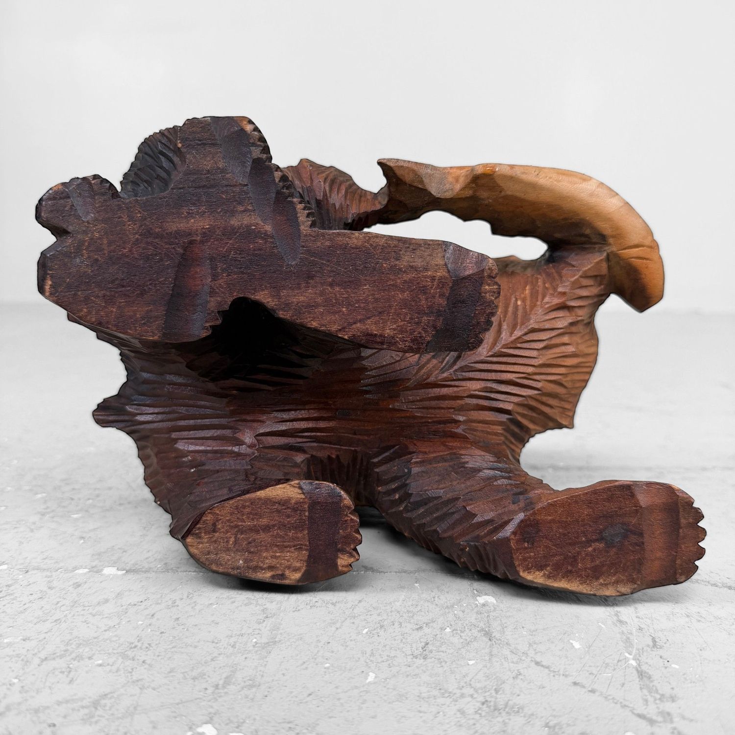 Japanese Kibori Kuma Carved Wooden Bear – Hokkaido, 1950s