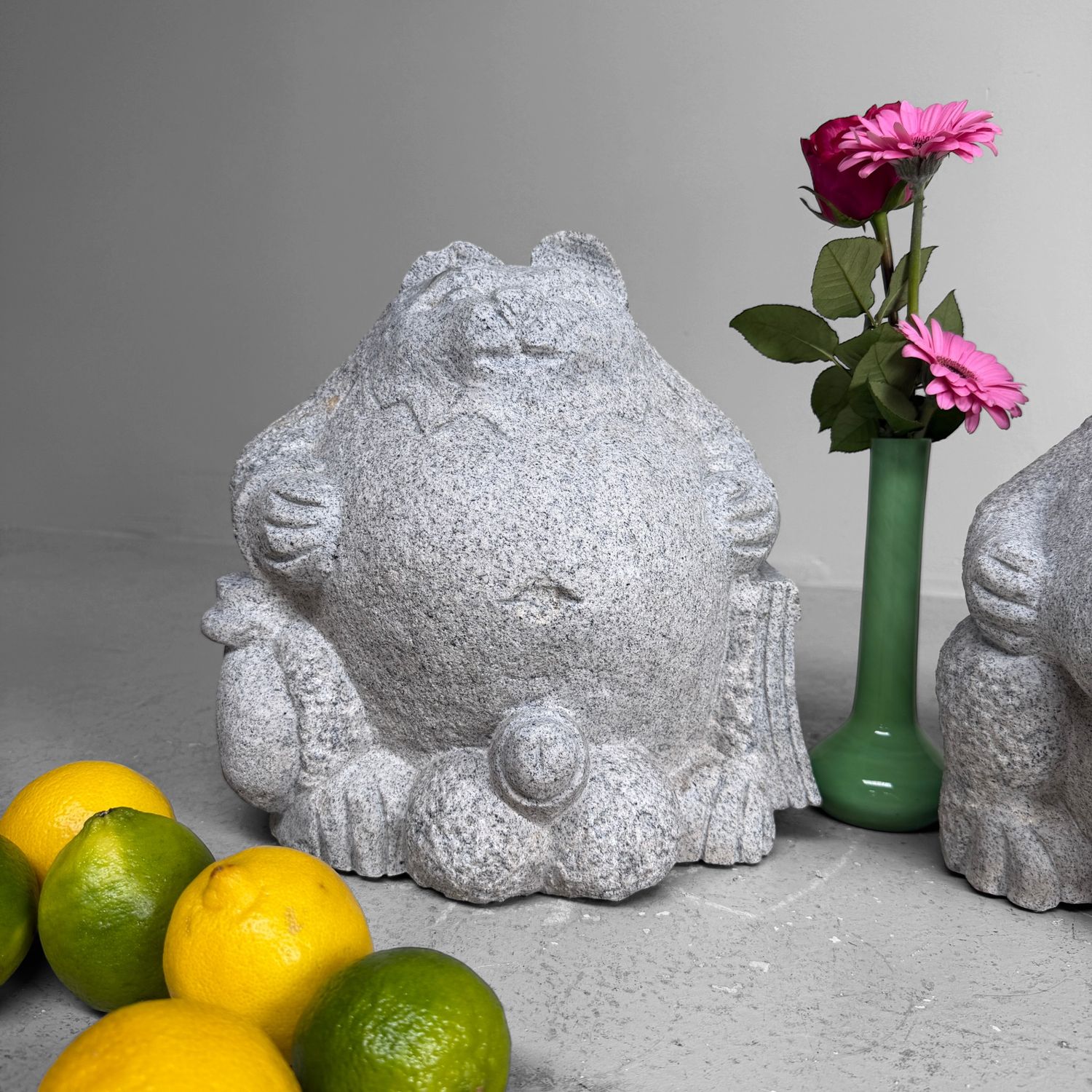 Set of Japanese Granite Tanuki Garden Statues, 1960s