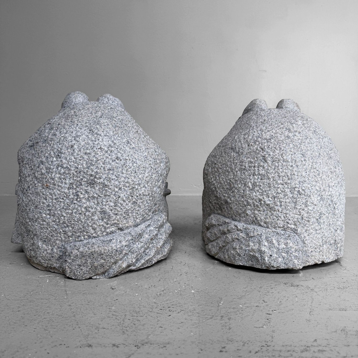Set of Japanese Granite Tanuki Garden Statues, 1960s