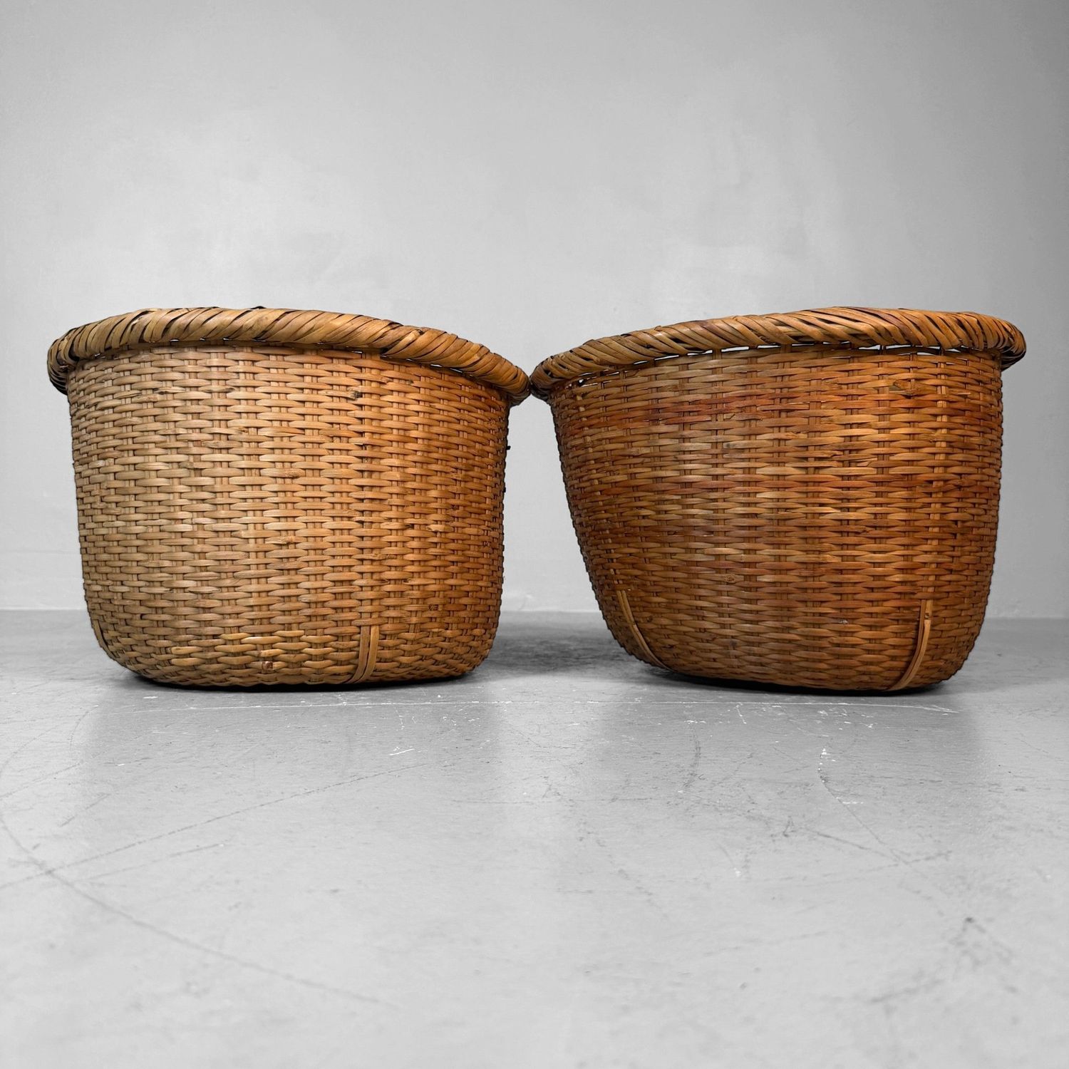 Set van 2 Japanse Traditionele Bamboe Manden, 1950–1960s