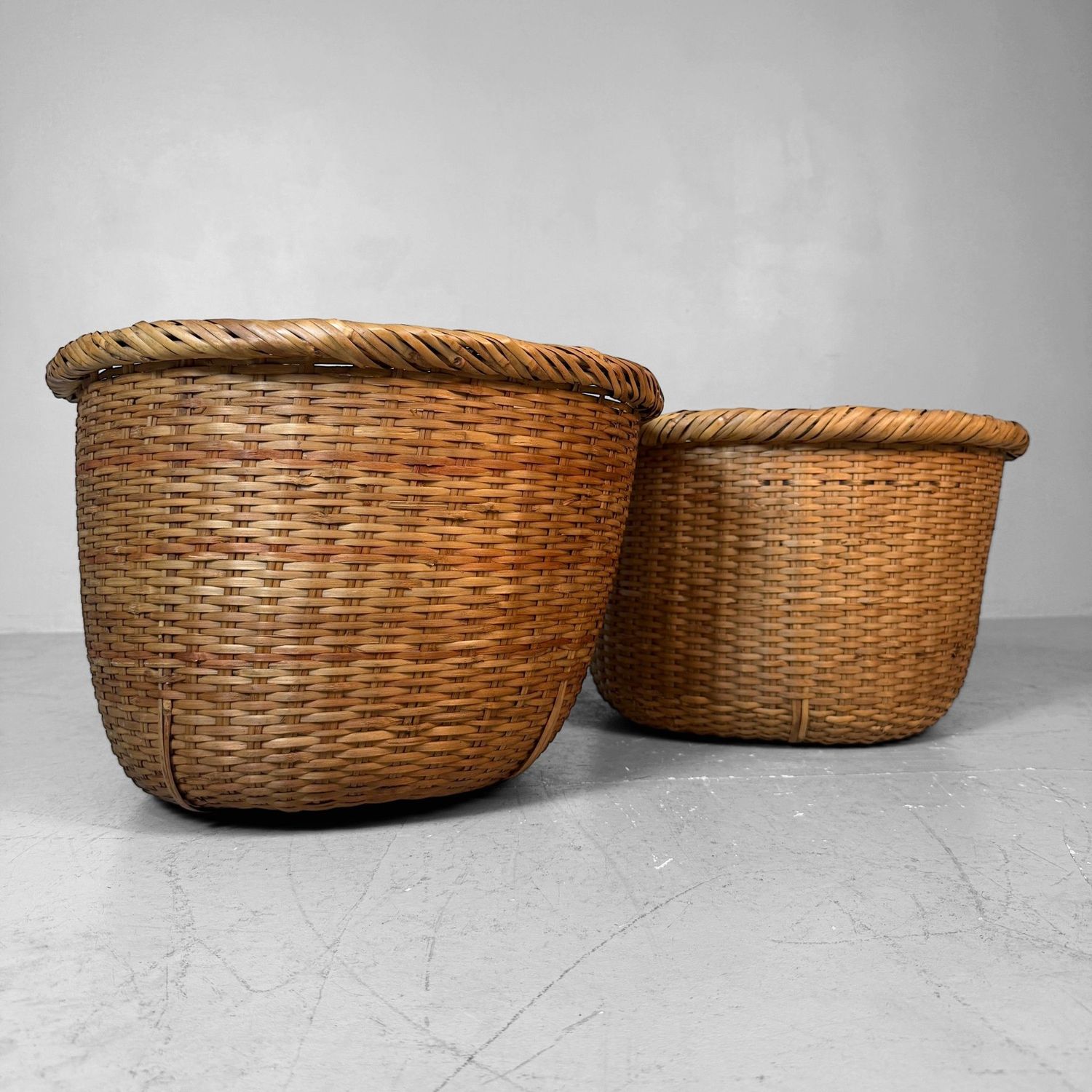 Set van 2 Japanse Traditionele Bamboe Manden, 1950–1960s
