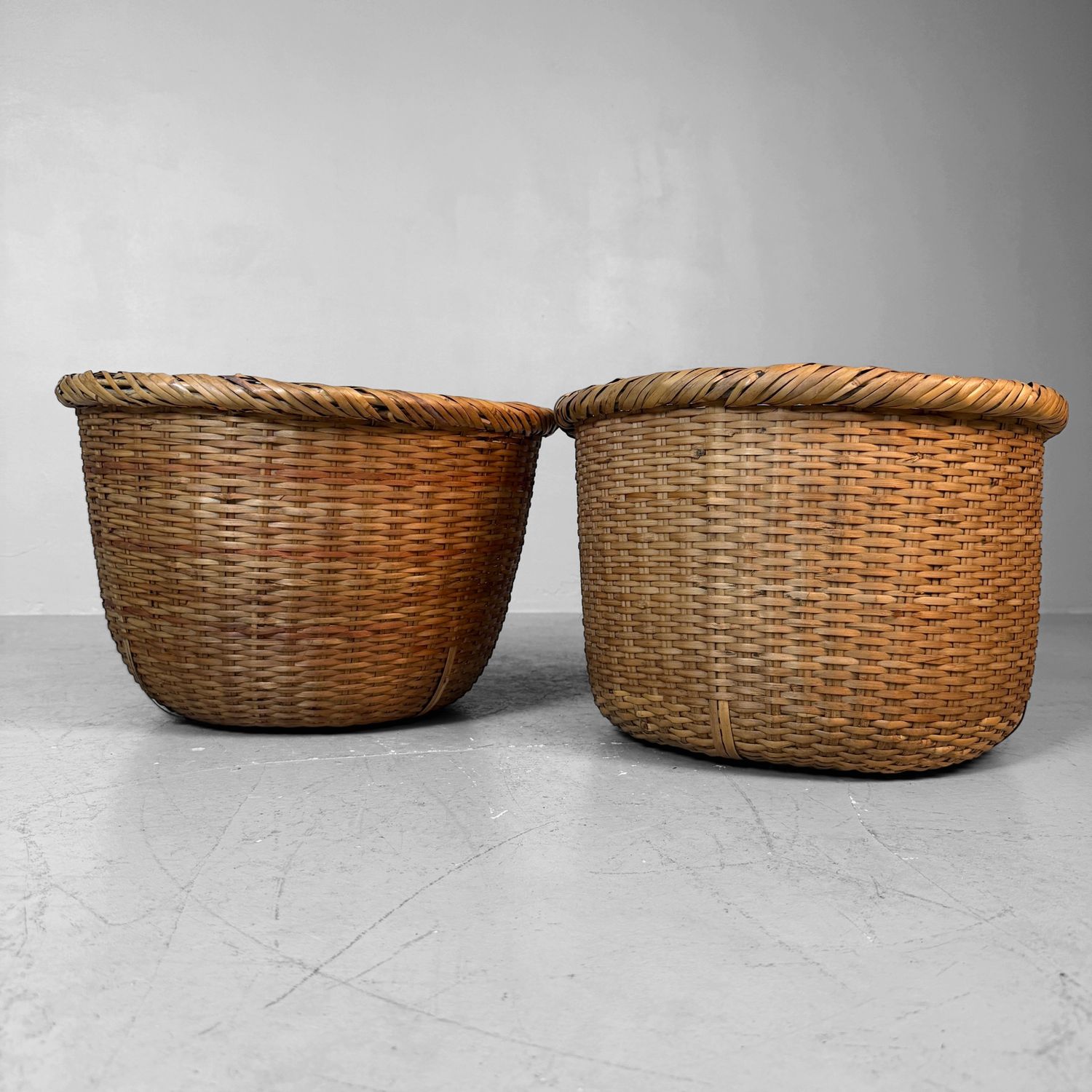 Set van 2 Japanse Traditionele Bamboe Manden, 1950–1960s