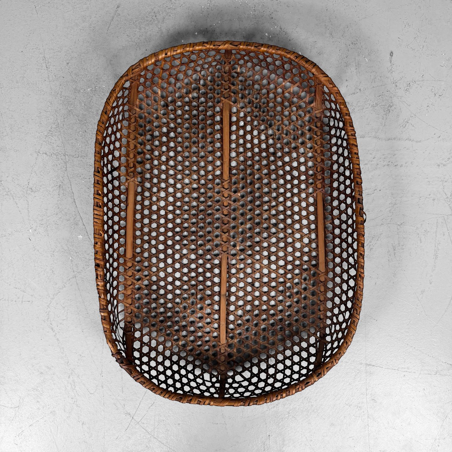 Japanese Reddish-Brown Bamboo Basket, 1950–1960