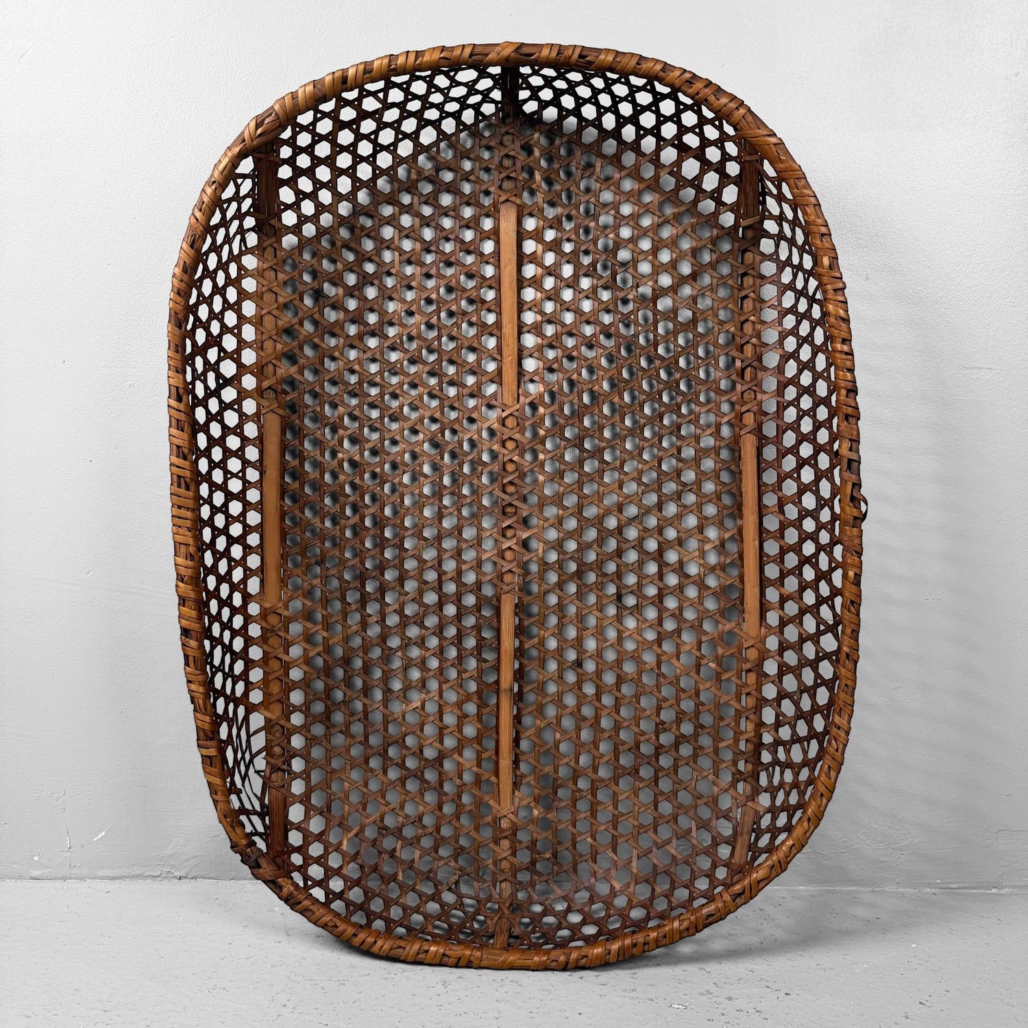 Japanese Reddish-Brown Bamboo Basket, 1950–1960