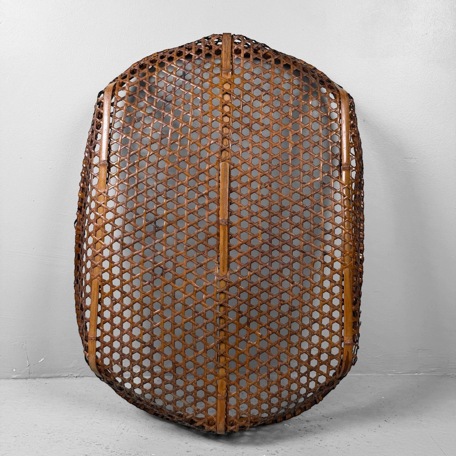 Japanese Reddish-Brown Bamboo Basket, 1950–1960