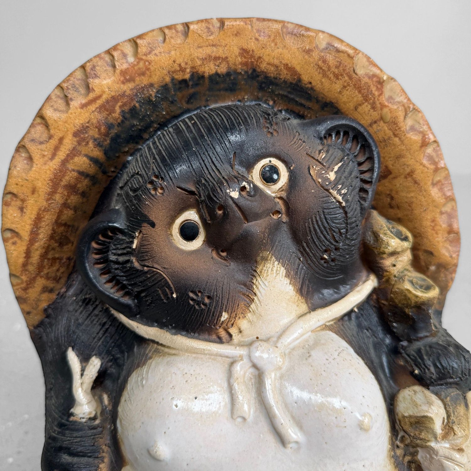 Japanese Tanuki Statue, Shigaraki Ware – Shōwa Period, c. 1960