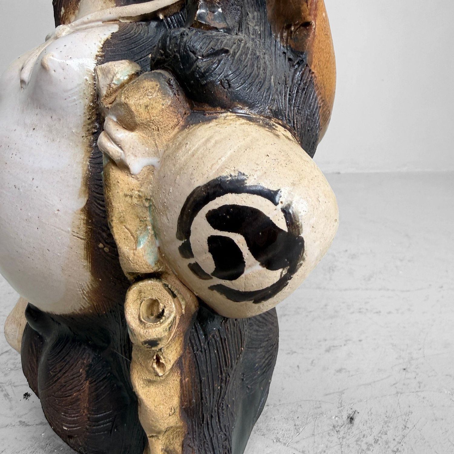 Japanese Tanuki Statue, Shigaraki Ware – Shōwa Period, c. 1960