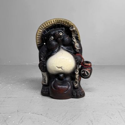 Japanese Tanuki Statue, Shigaraki Ware, 1960s Japanese Tanuki Statue, Shigaraki Ware, 1960s