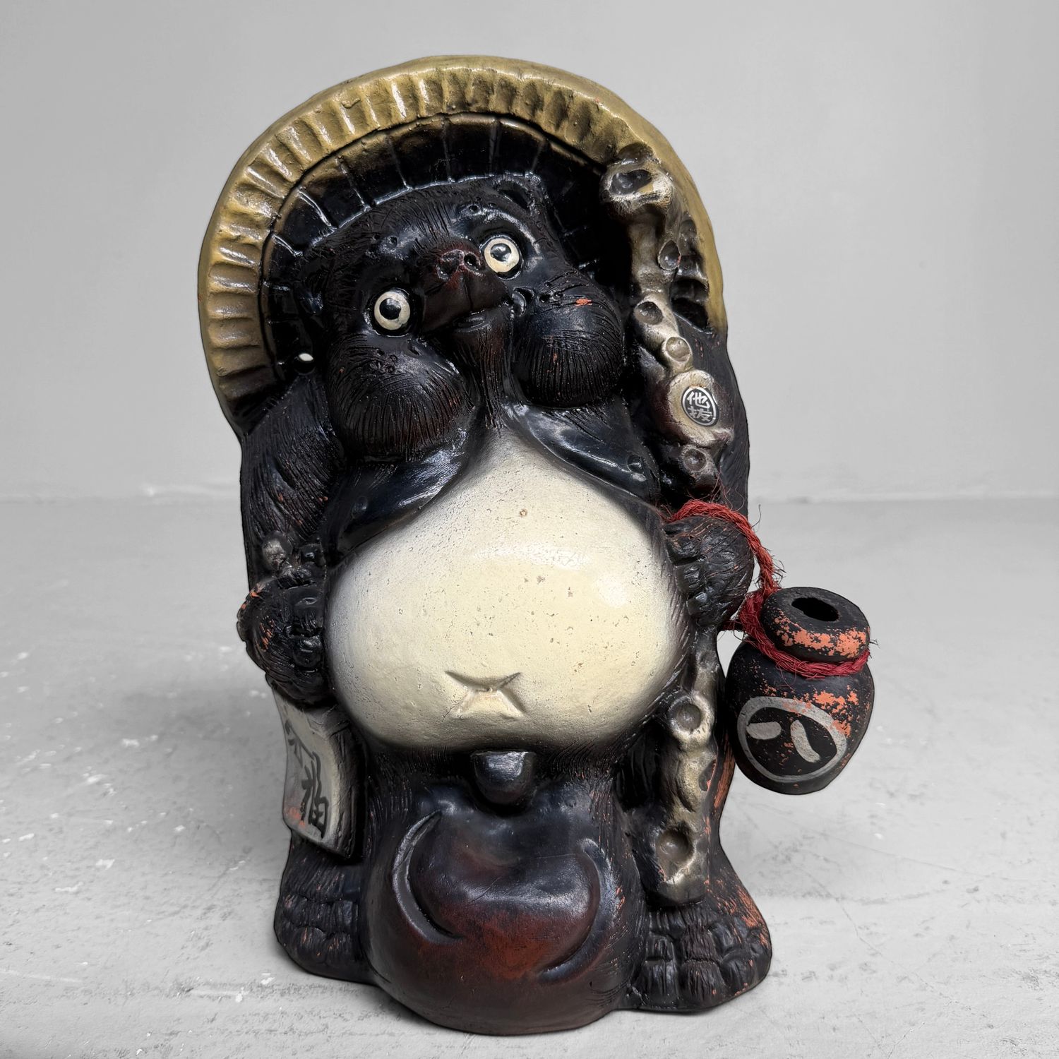 Japanese Tanuki Statue, Shigaraki Ware, 1960s
