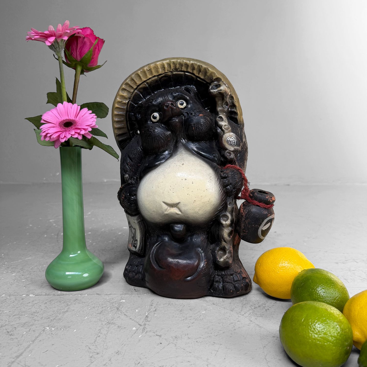 Japanese Tanuki Statue, Shigaraki Ware, 1960s