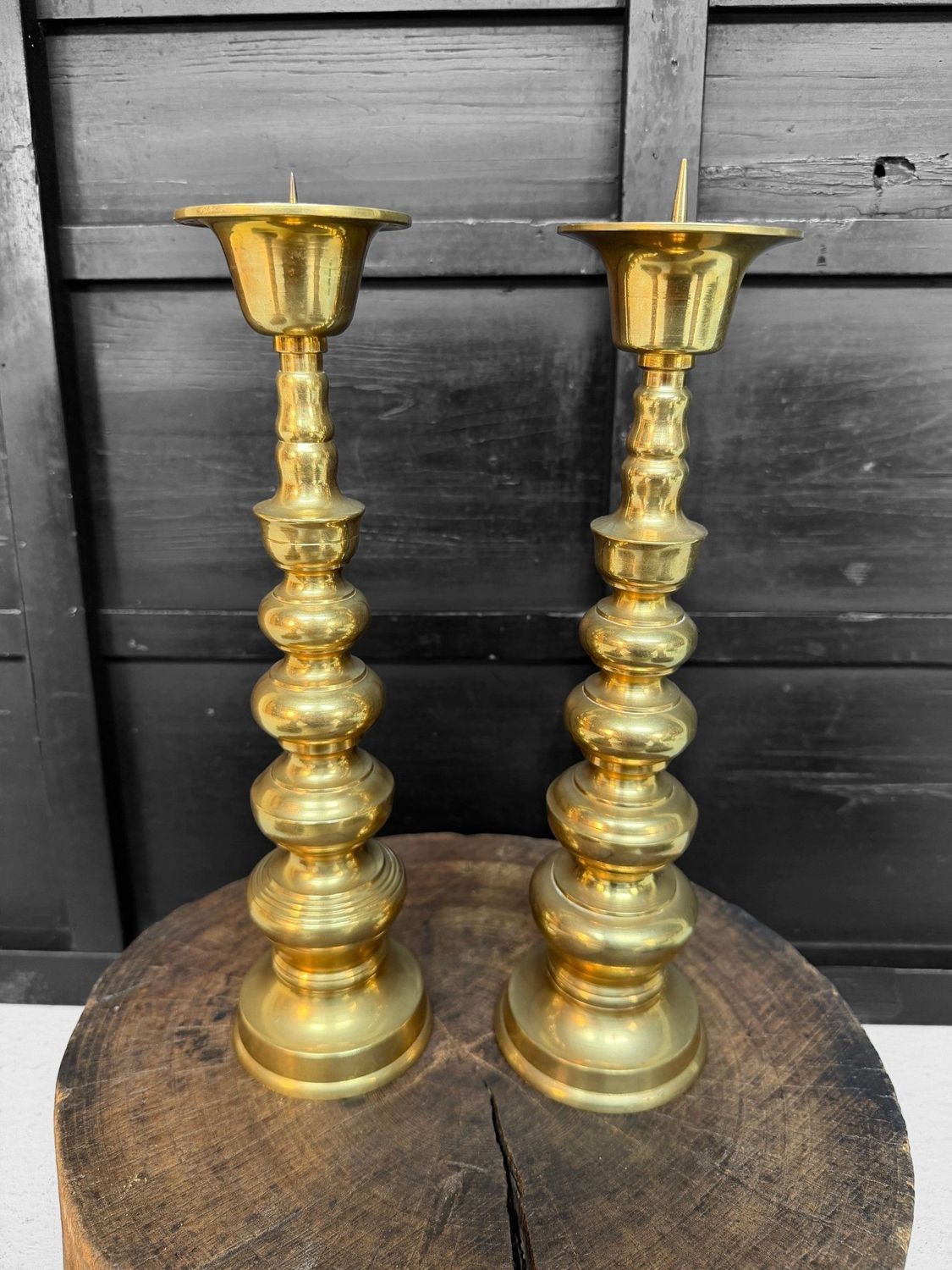 Set van 2 Japanse Shinto Altaarkandelaars, 1950