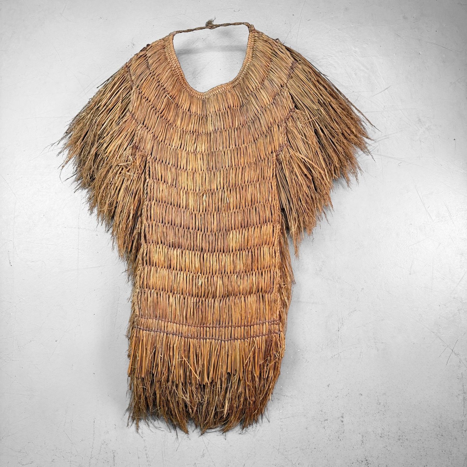 Antieke Japanse Mino Regenmantel van Rijststro, ca. 1940–1950