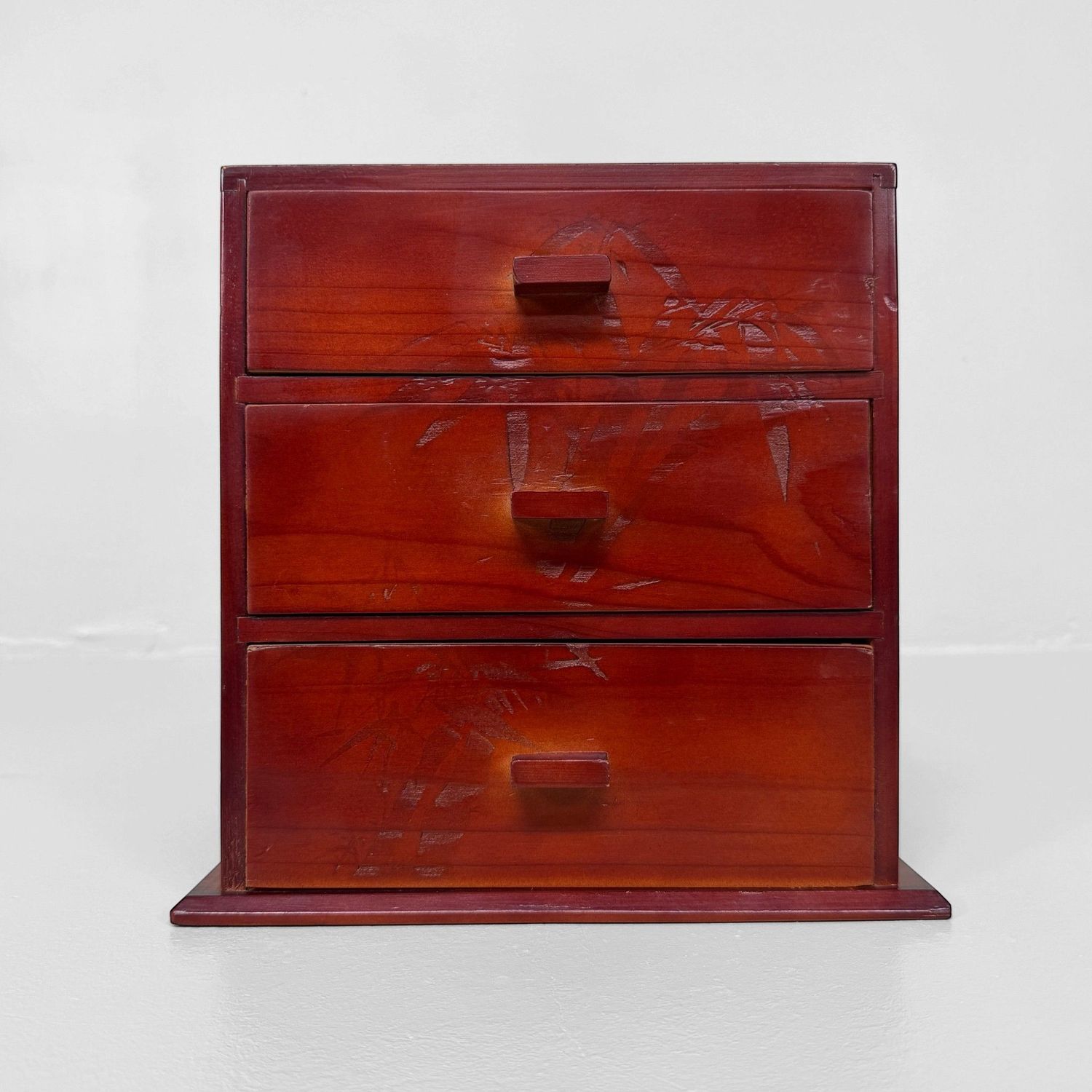 Japanese Wooden Three-Drawer Chest, 1970s